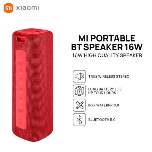 6971408158317 Mi Portable Bluetooth Speaker 16W Red - Imagen 1