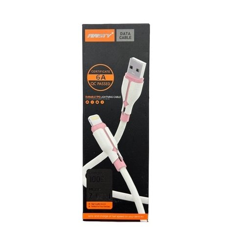 6973847336905 Ansty Data Cable Blanco USB- iPhone 1M Z-031-L - Imagen 1