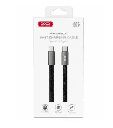 Cable De Carga Rápida 60W TIPO C A C NEGRO 1M