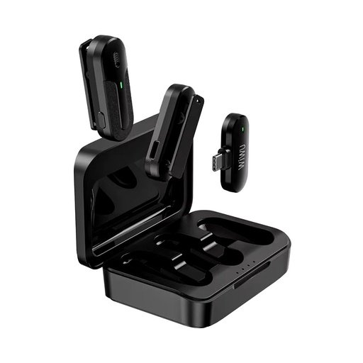 6976195091663 WIWU USB-C Mini Wireless Microphone Type-C Black WI-WM002 - Imagen 1