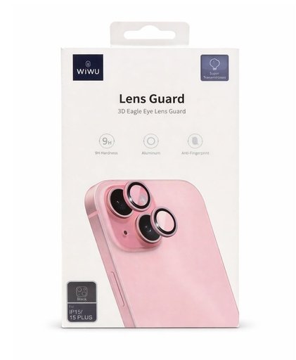 6976195099973 Lente de Camara iPhone 15/15 Plus Model 3D Rosa - Imagen 1