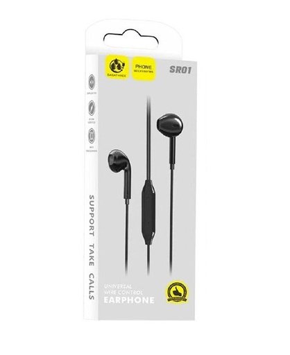 6976883930311 Audifono Cable Earphone SR01 Black - Imagen 1