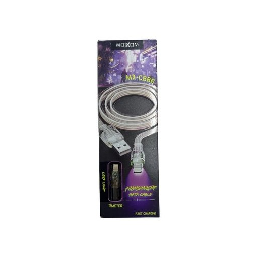 6980066100439 MX-CB86 Cable de data Transparente Lightning - Imagen 1