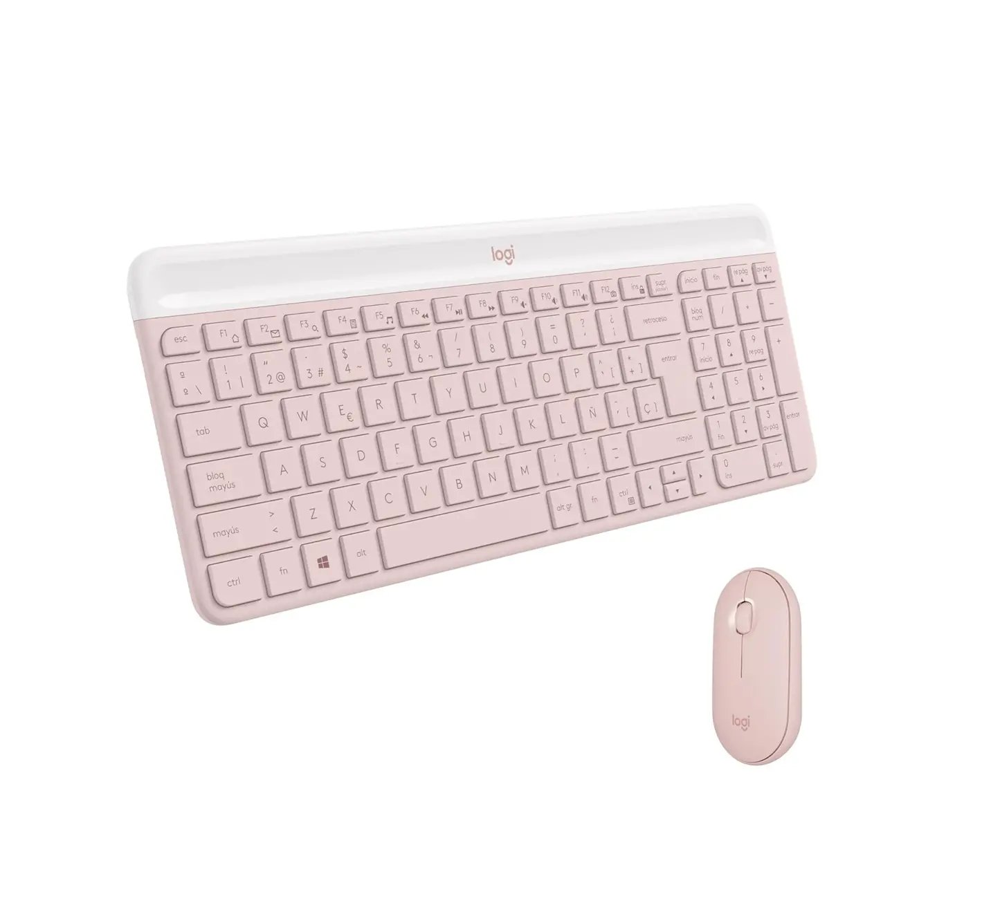 odoo-097855182470 Logitech MK470 Combo Teclado y Mouse Inalámbricos Para Windows Rosa - Image 1
