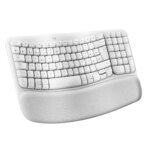 Logitech Wave Keys Teclado Ergonómico Inalámbrico Con Reposamanos Bluetooth Blanco