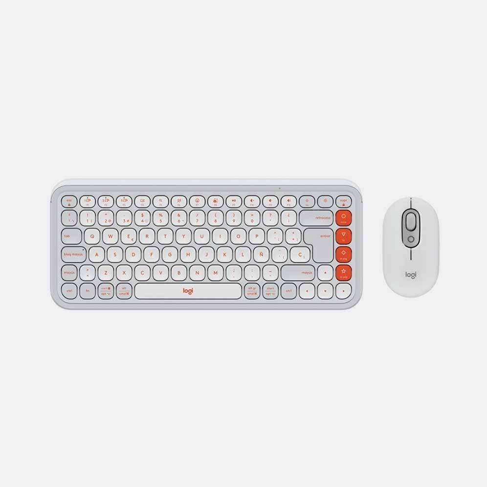 odoo-097855199966 Pop Icon Combo combinación de Teclado y Mouse Bluetooth Blanco - Image 1