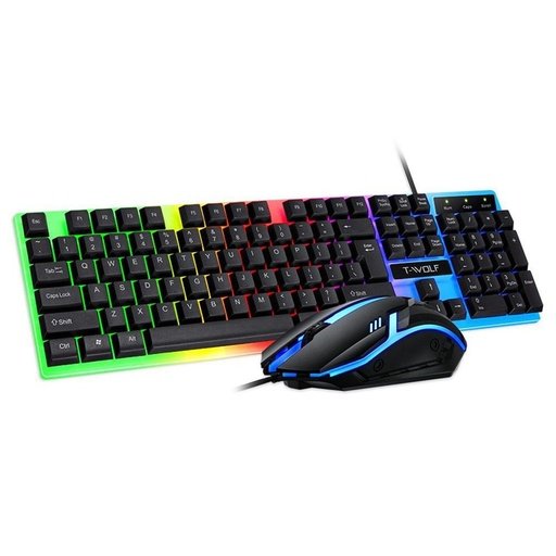 odoo-6971252213576 Teclado y Mouse TF230 Rainbow Backlit - Image 1