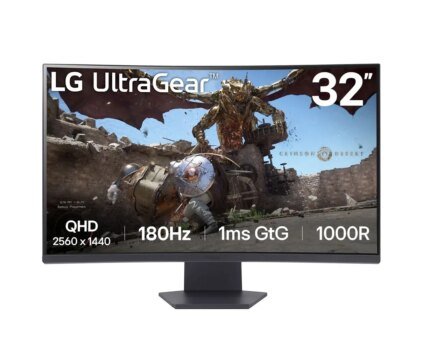 Monitor Gamer UltraGear Curvo 32 Pulgadas 1000R QHD 1ms GtG 180Hz 32GS60QC-B