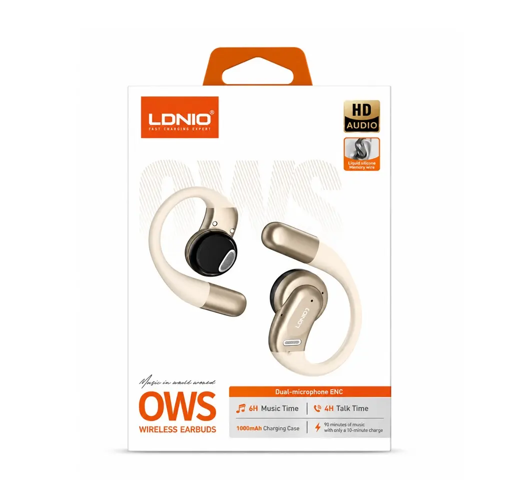 03895 LDNIO OWS HD Audio Wireless Earbuds Model T12 White - Image 1