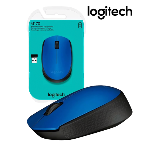 097855121936 Logitech Mouse Inalámbrico Óptico M170 Azul - Imagen 1