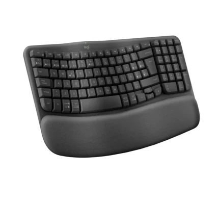 Logitech Wave Keys Teclado Ergonómico Inalámbrico Con Reposamanos Bluetooth Negro
