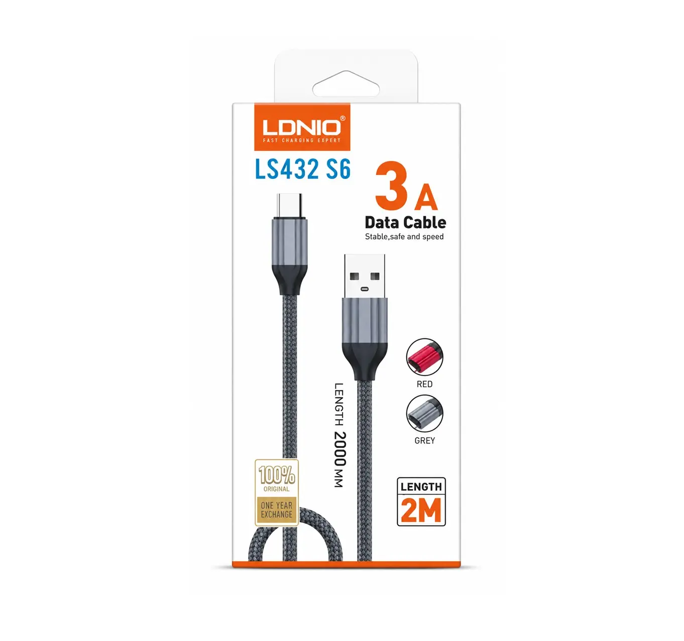 18318 Cable USB-A A Micro-USB 3A 2M LS432 S6 - Image 1