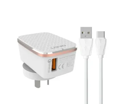 Cargador Rapido QC3.0 18W Con Cable USB-Micro USB De 1M A1204Q