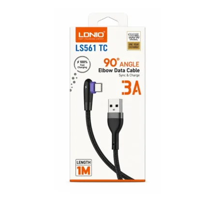 Cable Carga Rapida USB-A A Tipo-C En L 1M 3A LS561 TC