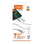 Cable Color Led Indicator 7 3A USB-A A Tipo-C 1M LS461 S6