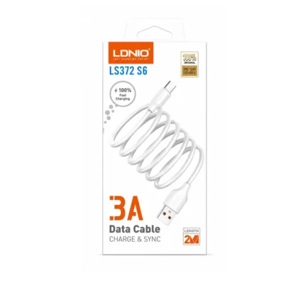Cable USB-A A Micro-USB 2M 3A Blanco LS372 S6