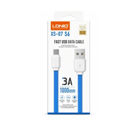 Cable USB-A A Micro-USB 3A 1M Azul XS-07 S6