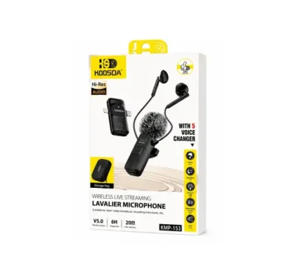 Wireless Live Streaming Lavalier Microphone 6h KMP-153