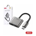 Adaptador USB-C Macho Para 2 Puertos USB-C de 27W Y Audio