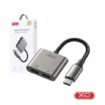 Adaptador USB-C Macho Para 2 Puertos USB-C de 27W Y Audio