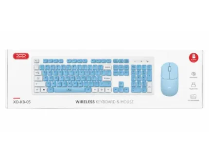 Teclado Y Ratón Inalámbricos 1200dpi Color Azul XO-KB-05