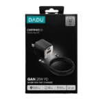 Cargador Gan 25W PD Silver Mini Fast Type C To C Negro DC-369