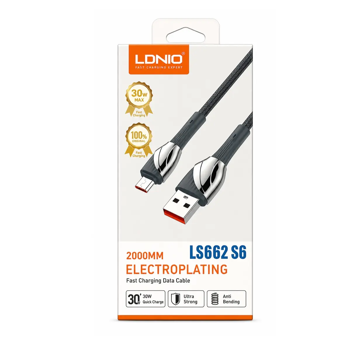 6933138600481S Cable Carga Rapida USB-A A Micro-USB 2M 30W LS662 S6 - Image 1