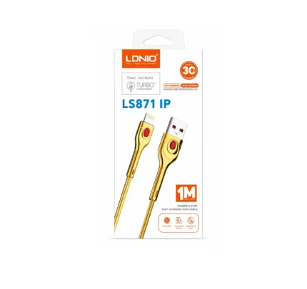 Cargador USB-A A Lightning 1M 30W Dorado LS872 IP