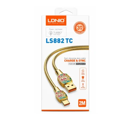 Cable De Carga Rapida 30W USB-A A Tipo-C 2M Dorado LS882 TC