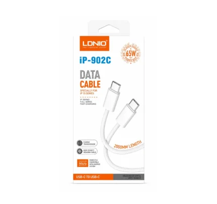 Cable De Carga Rapida Tipo-C A Tipo-C 65W 2M Blanco IP-902C