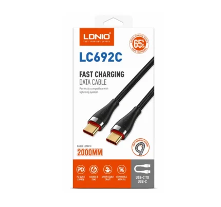 Cable Tipo-C A Tipo-C De 65W 2M Negro LC692C
