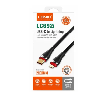 Cable Tipo-C A Ligthning 2 Metros Negro LC692i