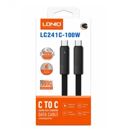 Cable De Carga Super Rapida 100W 1M Tipo-C A Tipo-C LC241C
