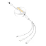 Cable De Datos Retráctil 3 en 1 LC90A Blanco