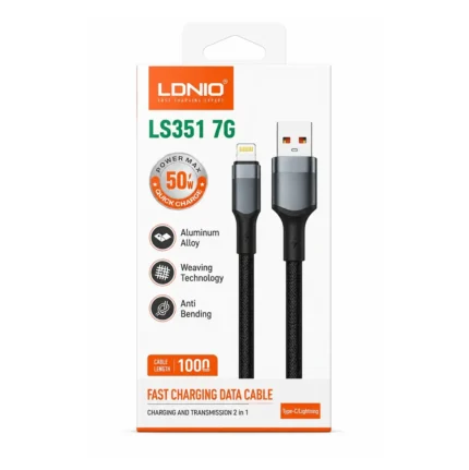Cable Lightning A USB-A 50W 1M LS351 7G Negro