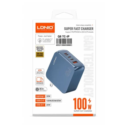 Cargador De Carga Rapida 100W 5 En 1 Q8 TC-IP