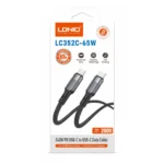 Cable Tipo-C A Tipo-C De Carga Rapida 65W Negro 2M LC352C