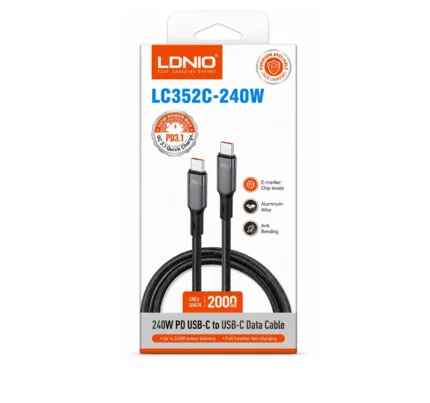 Cable  Carga Rapida De 240W PD3.1 Negro 2M LC352C