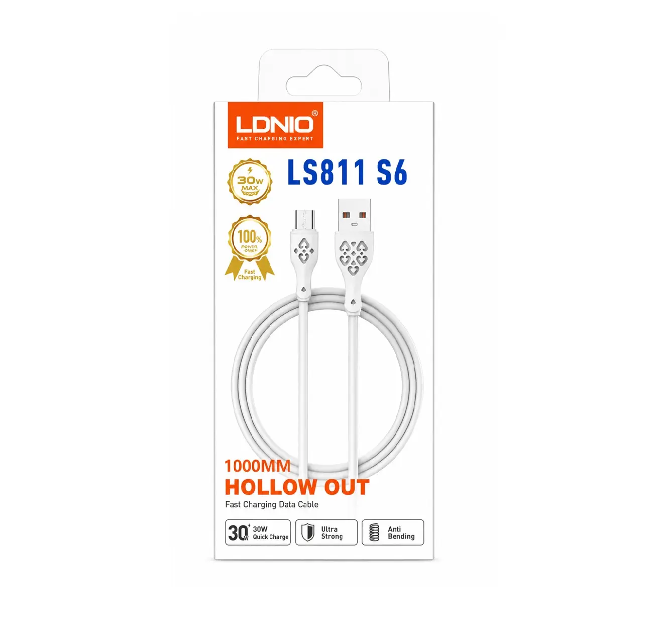 693313860788S Cable USB-A A Micro-USB De 1M 30W Blanco LS811 S6 - Image 1