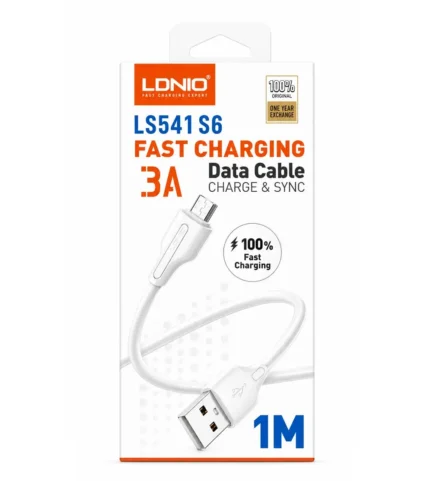 Cargador USB-A A Micro-USB 3A 1M Blanco LS541 S6