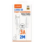 Cable USB-A A Micro-USB 2M 3A Blanco LS552 S6