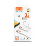 Cable USB-A A Lightning 2M 3A Blanco Con Naraja LS572 6G
