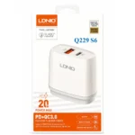 Cargador 20W Power Max PD+QC3.0 Blanco Q229 S6