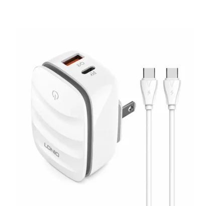 Cargador Carga Rápida Con Lámpara Led Usb 18W 1Pd Y Cable Tipo C A Tipo C 20W A2425C