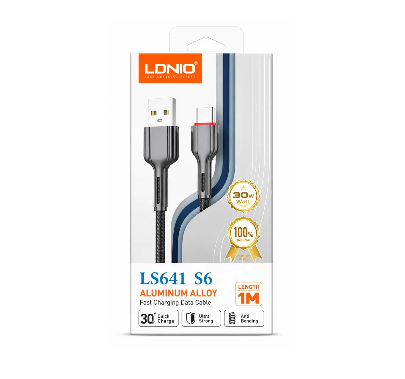 693313869600436S Cable 30W USB-A A Micro-USB 1M Negro LS641 S6 - Image 1