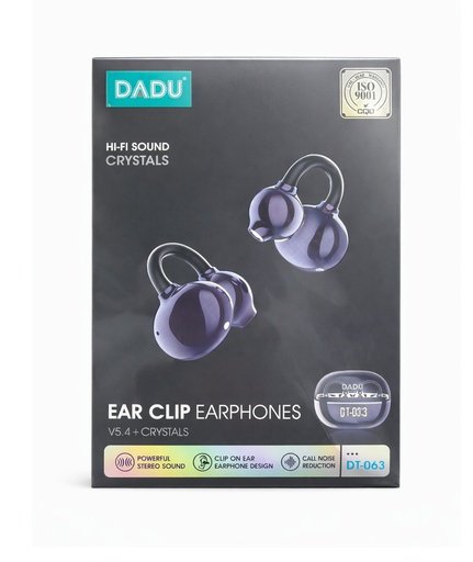 6952090206302 Dadu Ear Clip Earphones DT-063 Hi-Fi Sound Crystals - Imagen 1
