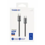 Cable De Carga Rapida Tipo-C A Tipo-C 60W 1M Threekey