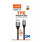 Cable USB-A A Tipo-C 3A 2M TPE LS442 TC