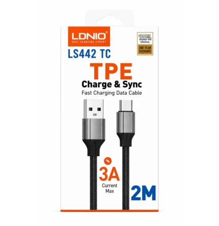 Cable USB-A A Tipo-C 3A 2M TPE LS442 TC