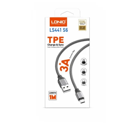 Cable USB-A A Micro-USB De 1M TPE Gris LS441 S6